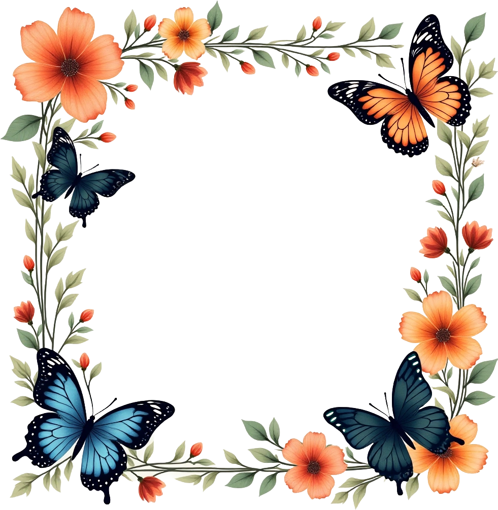 Butterfly and Floral Frame